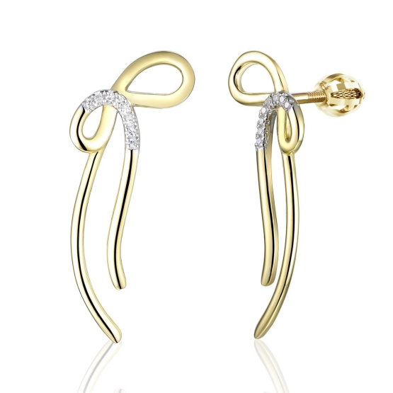 Originální náušnice Ribelia, kombinované zlato s brilianty