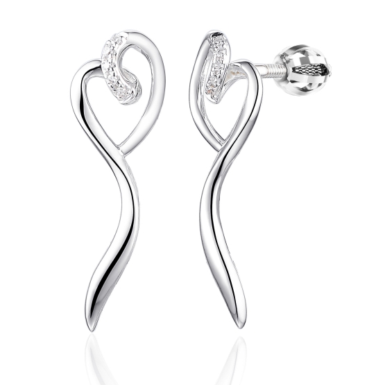 Gems, Originální náušnice Ravelyn, bílé zlato s brilianty