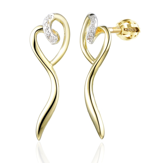 Gems, Originální náušnice Ravelyn, kombinované zlato s brilianty