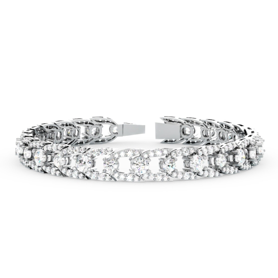 Couple, Luxusní náramek Valoria, bílé zlato se zirkony