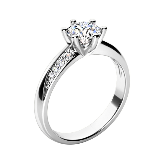 Couple, Zásnubní prsten Riviera, bílé zlato se zirkonem