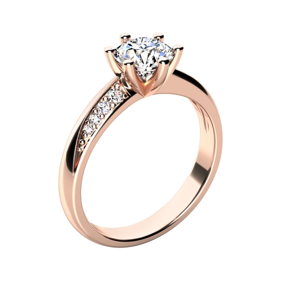 Couple, Zásnubní prsten Riviera, růžové zlato se zirkonem