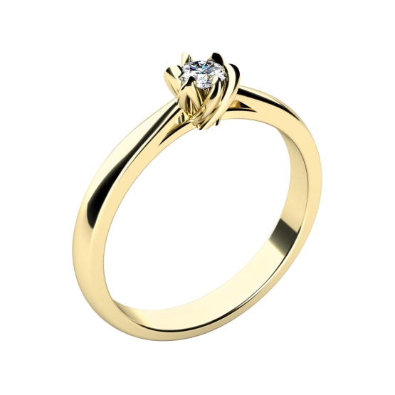 Couple, Zásnubní prsten Floria, žluté zlato s laboratorním diamantem
