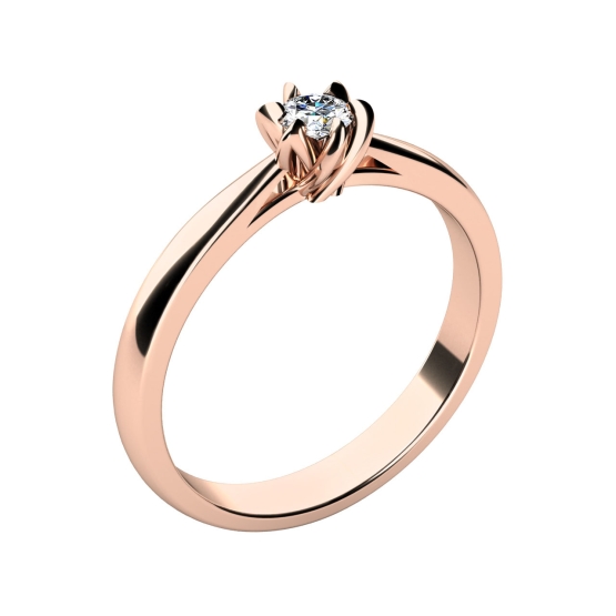 Couple, Zásnubní prsten Floria, růžové zlato s laboratorním diamantem