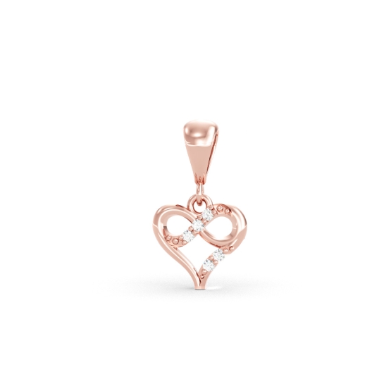 Couple, Jemný přívěsek Heartelle, růžové zlato se zirkony