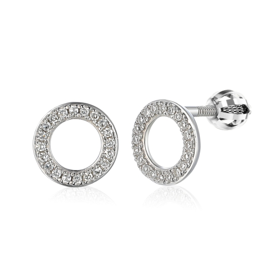 Gems, Peckové náušnice Oriane, bílé zlato s brilianty