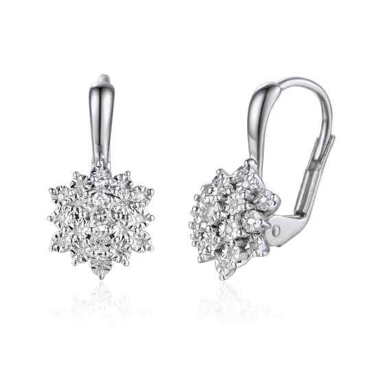 Diamantové náušnice Stellara, bílé zlato s brilianty