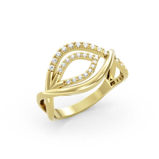 Couple, Originální prsten Lumea, žluté zlato se zirkony