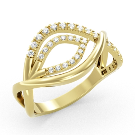 Couple, Originální prsten Lumea, žluté zlato se zirkony