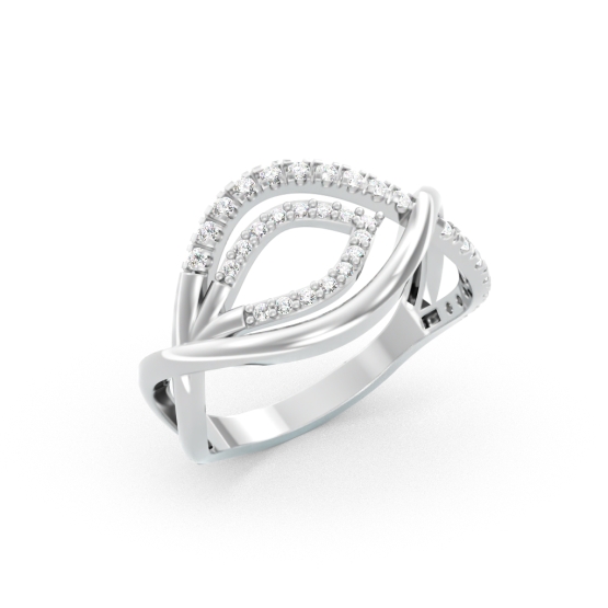Couple, Originální prsten Lumea, bílé zlato se zirkony