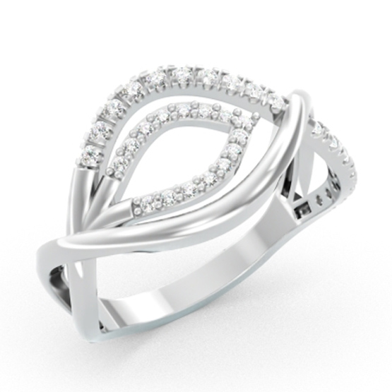 Couple, Originální prsten Lumea, bílé zlato se zirkony