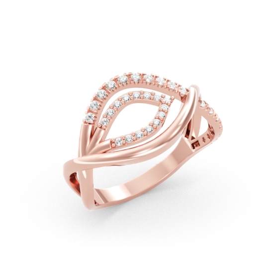 Couple, Originální prsten Lumea, růžové zlato se zirkony