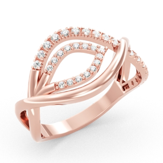 Couple, Originální prsten Lumea, růžové zlato se zirkony