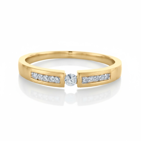 Gems, Elegantní diamantový prsten Calyra, kombinované zlato s brilianty