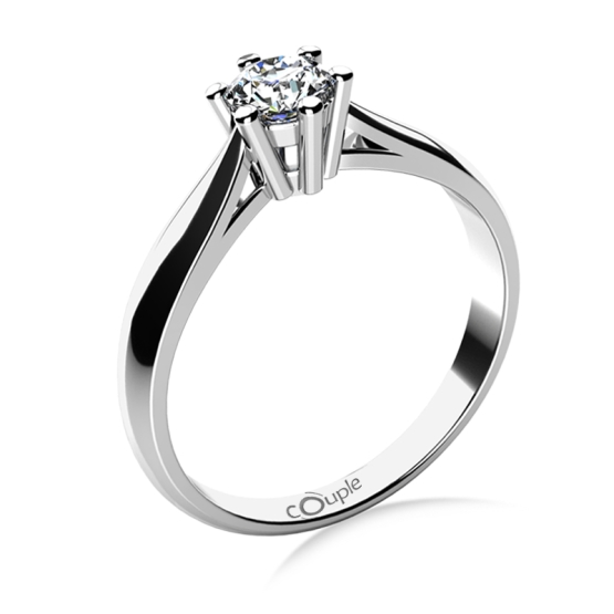 Zásnubní prsten Aimee I, bílé zlato a velký zirkon