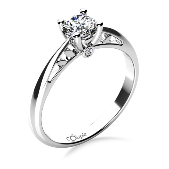 Zásnubní prsten Jodie I, bílé zlato a zirkony