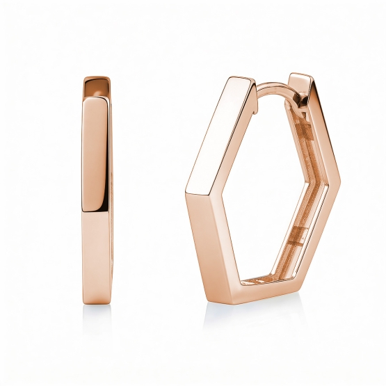Originální náušnice Hexo z růžového zlata