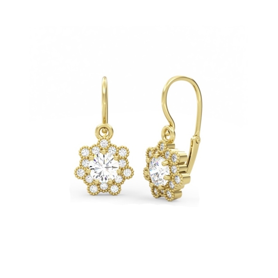 Couple, Dětské náušnice Melanie, žluté zlato se zirkony