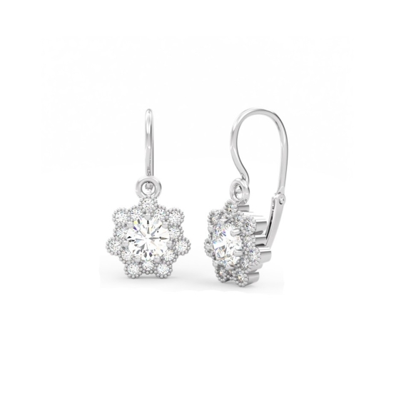 Couple, Dětské náušnice Melanie, bílé zlato se zirkony