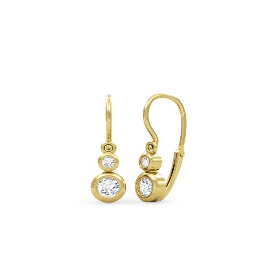 Dětské náušnice Lucy, žluté zlato se zirkony