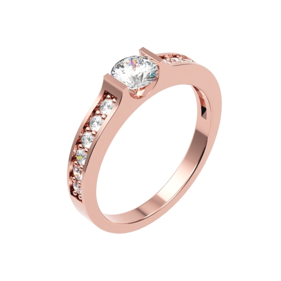 Couple, Elegantní prsten Elaris, růžové zlato se zirkony