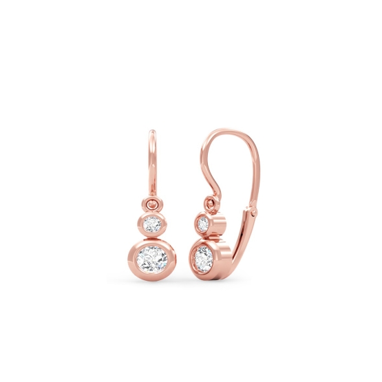 Couple, Dětské náušnice Lucy, růžové zlato se zirkony