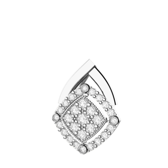 Couple, Přívěsek Kostka, bílé zlato se zirkony