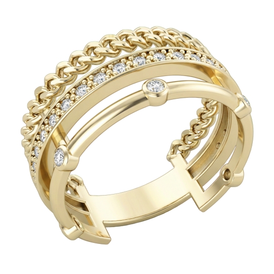 Couple, Originální prsten Catena, žluté zlato se zirkony