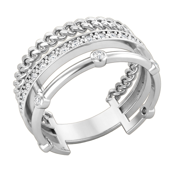 Couple, Originální prsten Catena, bílé zlato se zirkony