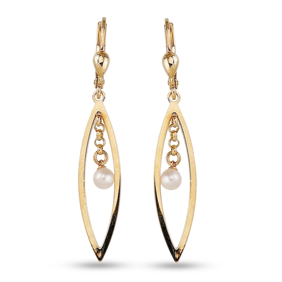 Luxur, Visací náušnice Avelia ze žlutého zlata s perlami