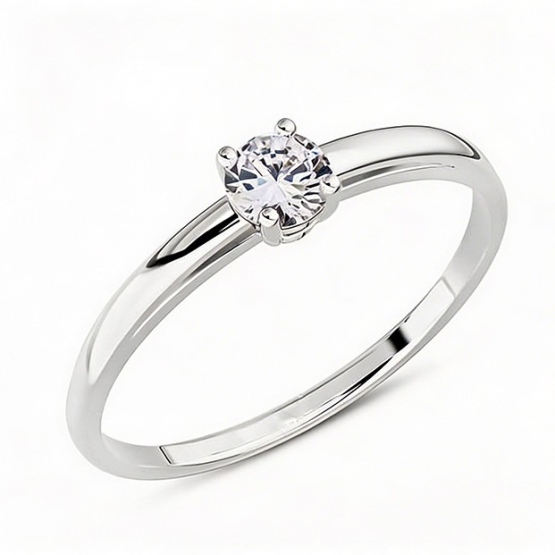 Luxur, Zásnubní prsten Stellis v bílém zlatě se zirkonem