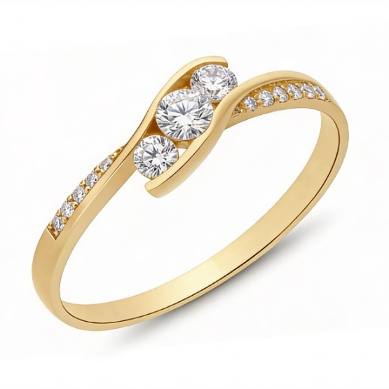 Luxur, Elegantní prsten Luvia ze žlutého zlata se zirkony