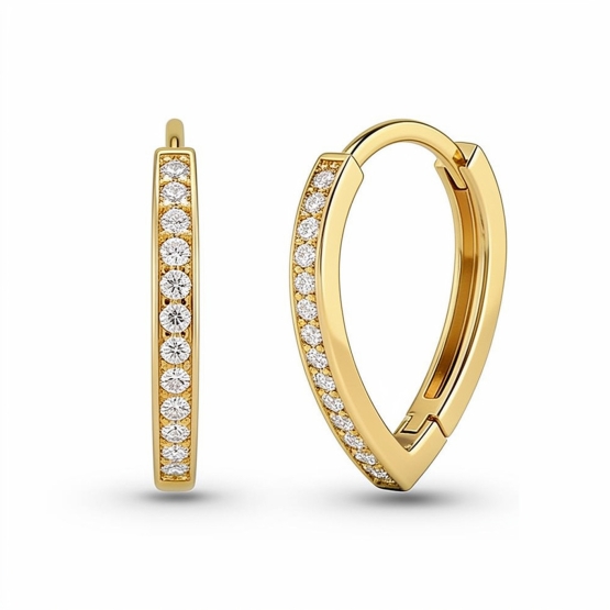 Luxur, Originální náušnice Danna ze žlutého zlata se zirkony