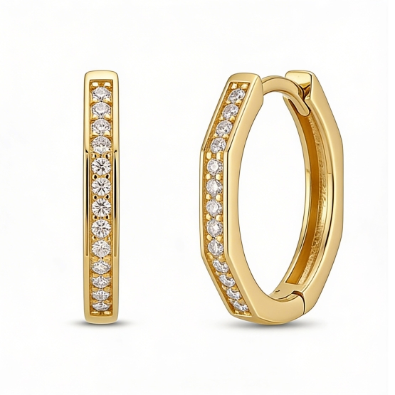 Luxur, Originální náušnice Solenya ze žlutého zlata se zirkony