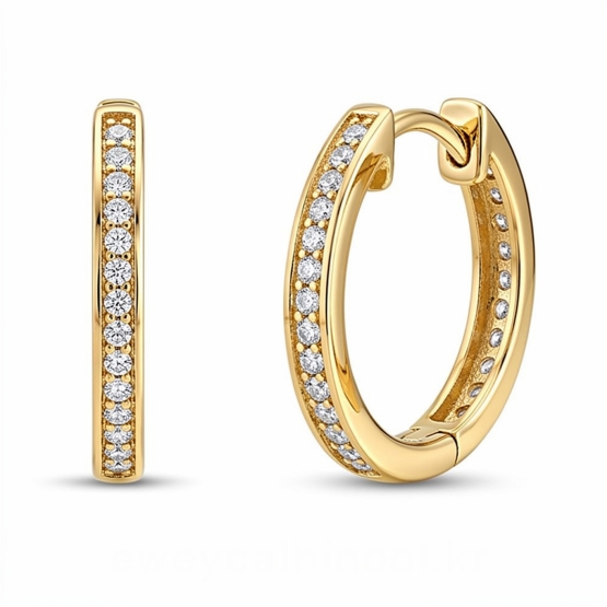 Luxur, Kruhové náušnice Lucenta, žluté zlato se zirkony