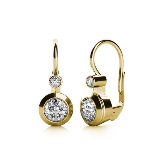 Couple, Elegantní náušnice Lucy, žluté zlato s laboratorními diamanty