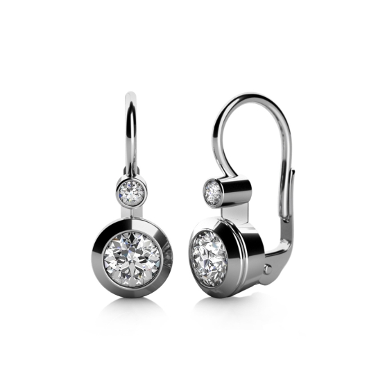 Couple, Elegantní náušnice Lucy, bílé zlato s laboratorními diamanty