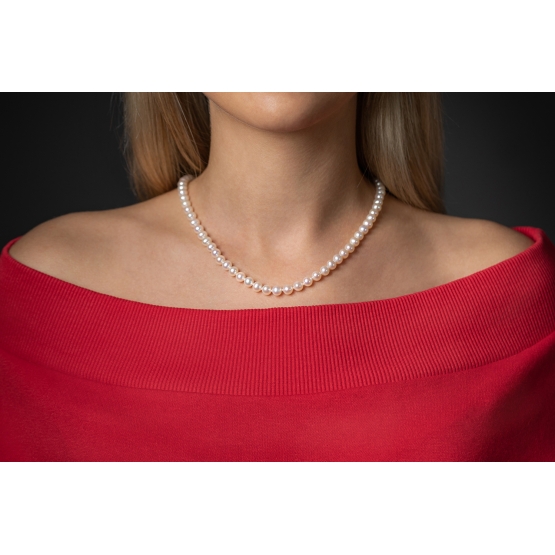 Gems, Luxusní perlový náhrdelník se zapínáním ze žlutého zlata, délka 48 cm, 585-75-5-0014.0Z00.0.48.744.38