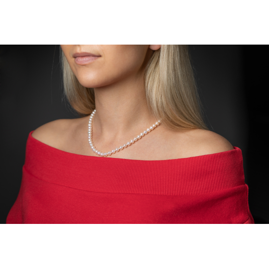 Gems, Luxusní perlový náhrdelník nebo náramek, zapínání ze žlutého zlata, délka 19 cm, 585-75-5-0048.0Z00.0.19.746.38