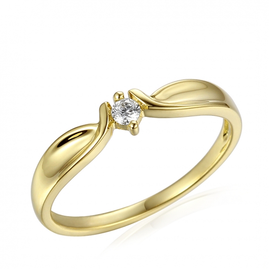 Gems, Diamantový prsten Jolene, žluté zlato s briliantem