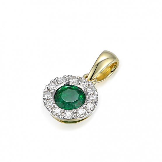 Gems, Diamantový přívěsek Lien, kombinované zlato s brilianty a smaragdem, 3820289-5-0-96