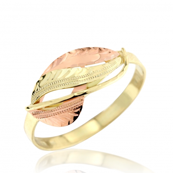 Klasický prsten Rita v kombinaci žlutého a červeného zlata