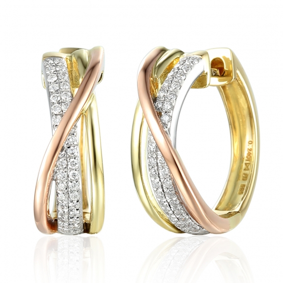 Gems, Luxusní briliantové náušnice Zoya, kombinované zlato