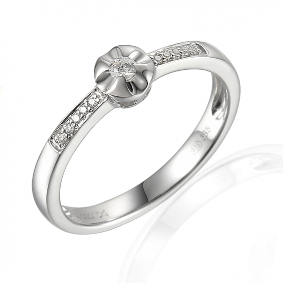 Gems, Zásnubní prsten Pansy v bílém zlatě s brilianty, vel.: 54, ø17,2 mm, 3861276-0-54-99