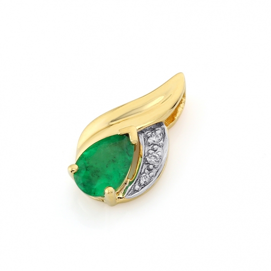 Gems, Působivý přívěsek Roya, kombinované zlato s brilianty a smaragdem, 3820719-5-0-96