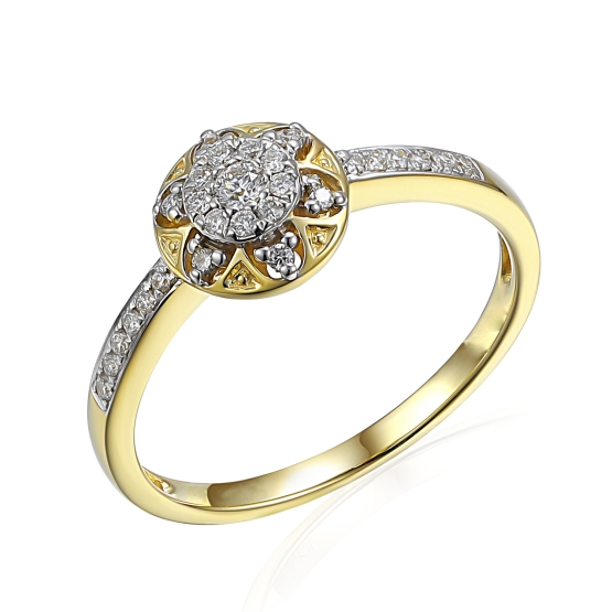 Gems, Diamantový prsten Silviana, kombinované zlato s brilianty
