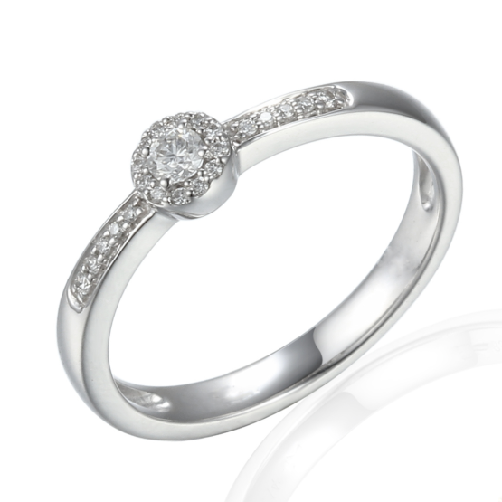 Elegantní diamantový prsten Davina, bílé zlato s brilianty