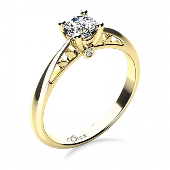Zásnubní prsten Jodie, žluté zlato a brilianty