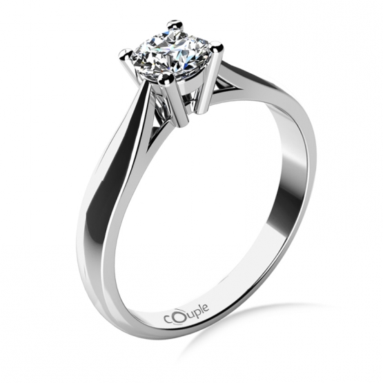 Couple, Elegantní zásnubní prsten Rose, bílé zlato a výrazný briliant