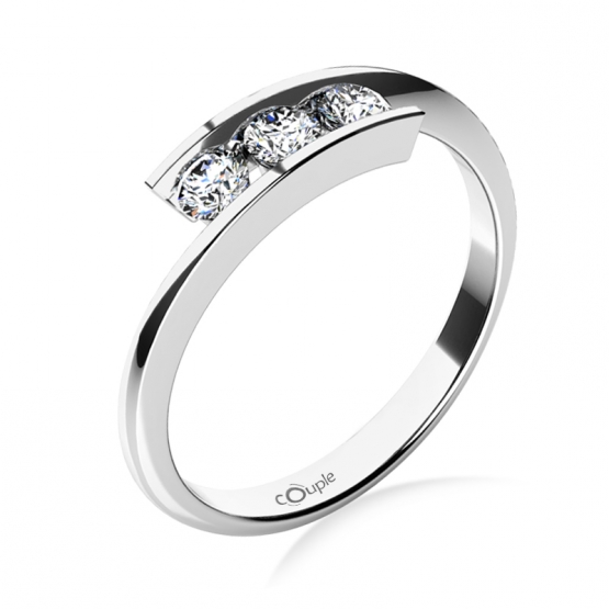 Zásnubní prsten Seraphine, bílé zlato a brilianty